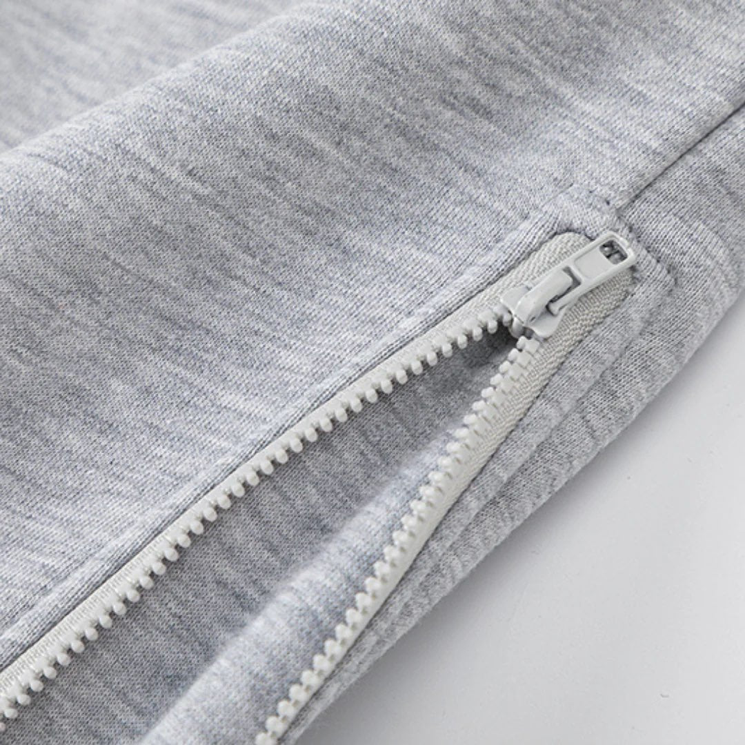 London Shooters Grauer Weißer Streetwear Jogginganzug – Bequem, Stylisch, Langlebig