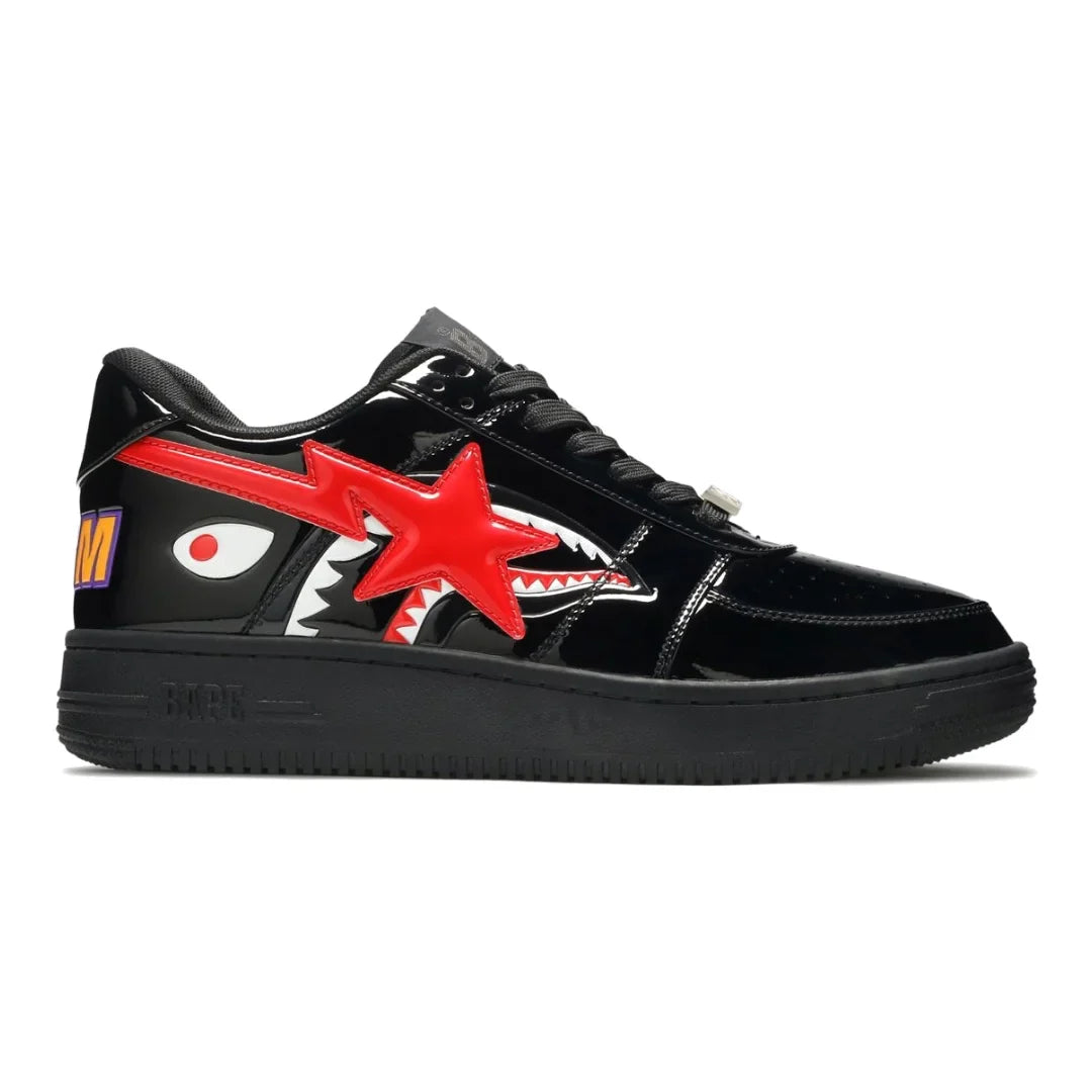 Exklusiver BAPESTA LOW M2 'Haifischgesicht' Sneaker in Schwarz – Streetwear-Ikone