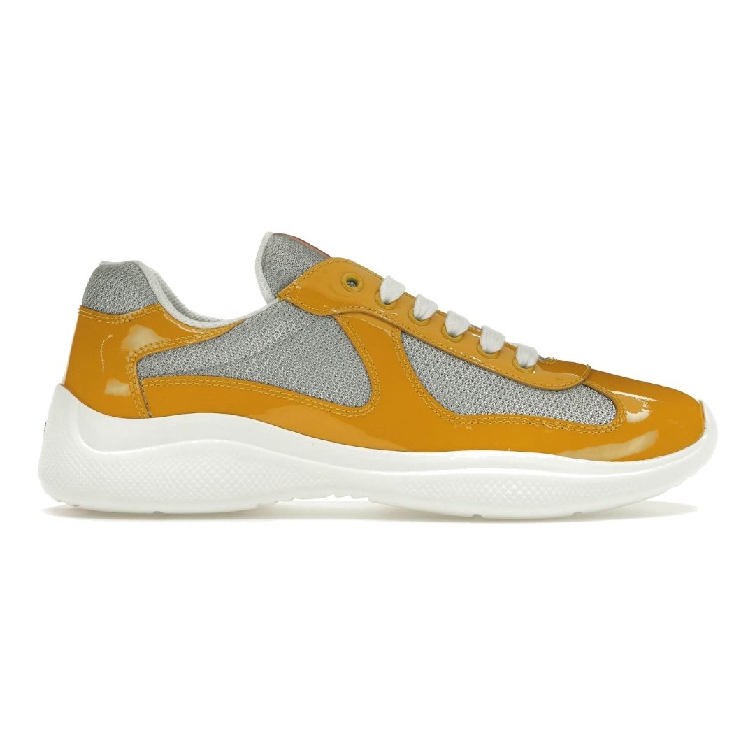 Prada America's Cup Gold Silber Sneaker – Zeitloser Stil, innovative Materialien, ikonisch