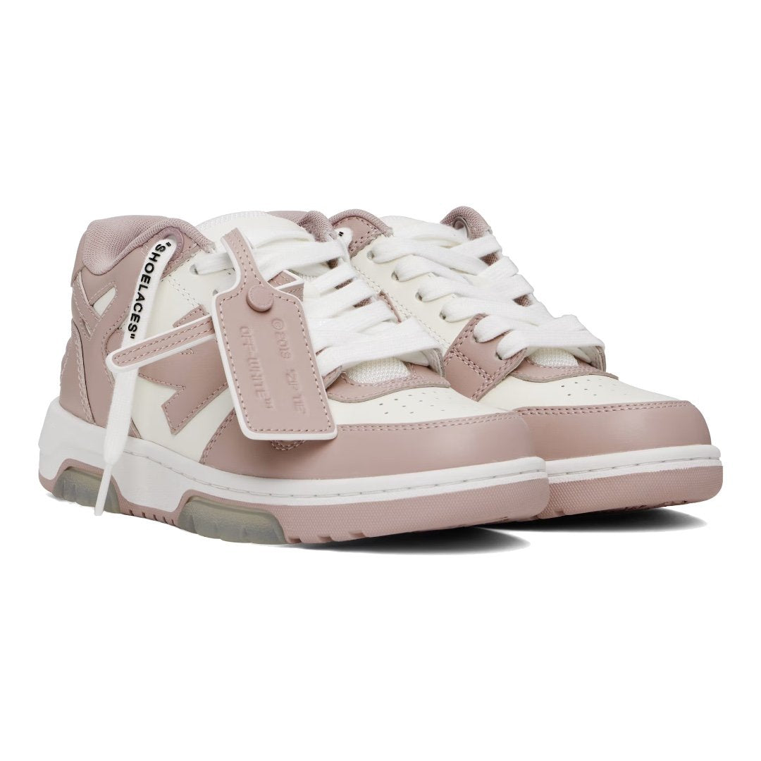 OFF-WHITE Out Of Office Weiße Pink Sneaker: Stilvolle Low-Top-Freizeitschuhe für Damen