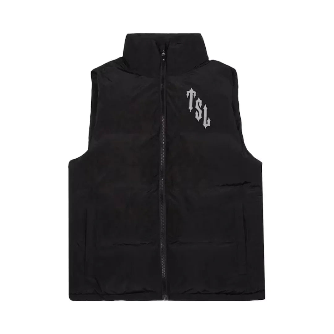 Trapstar London Shooters Schwarze Gilet Weste – Stilvoller Urbaner Streetwear Look